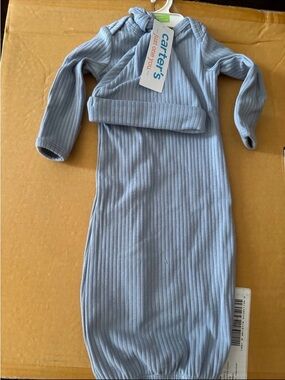 Carter's Light Blue Ribbed Knit Baby set with Hat